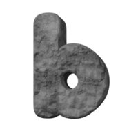 efecto de texto de piedra letra b. renderizado 3d png