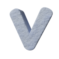 letra de efecto de texto de nieve v. 3d render png