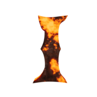 lava text effect letter I. 3d render png