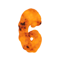 lava testo effetto numero 6. 3d rendere png