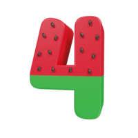 Wassermelonen-Texteffekt Nummer 4. 3D-Rendering png