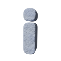 lettre d'effet de texte de neige i. rendu 3D png