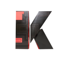 lettre d'effet de texte de science-fiction k. rendu 3D png