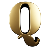 luxus texteffekt buchstabe q. 3D-Rendering png