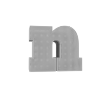 wireframe text effect letter n. 3d render png