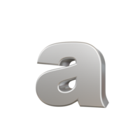 steel text effect letter a. 3d render png