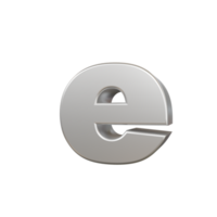 steel text effect letter e. 3d render png