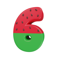 watemelon text effect number 6. 3d render png