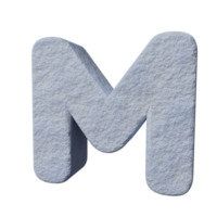 letra de efeito de texto de neve m. renderização 3D png