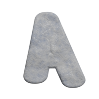 efecto de texto de nieve letra a. renderizado 3d png