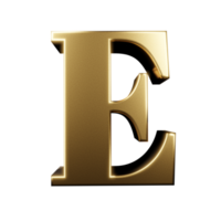 luxe tekst effect brief e. 3d geven png