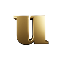 luxury text effect letter u. 3d render png