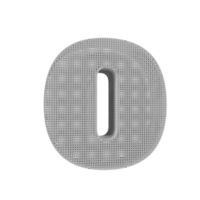 wireframe text effect letter O. 3d render png