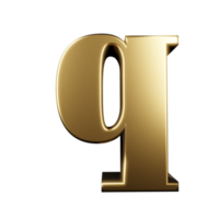 luxury text effect letter q. 3d render png