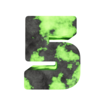 effet de texte d'uranium numéro 5. rendu 3d png