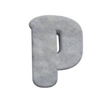 schnee text effekt buchstabe p. 3D-Rendering png