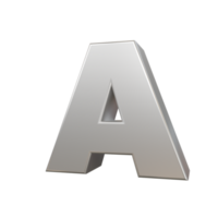 efecto de texto de acero letra a. renderizado 3d png