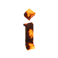 lava text effect letter i. 3d render png