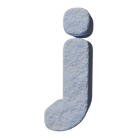 snow text effect letter j. 3d render png