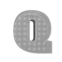 wireframe text effect letter Q. 3d render png