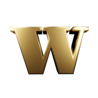 luxury text effect letter w. 3d render png