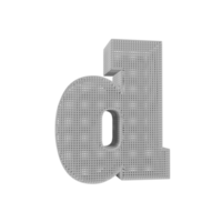 wireframe text effect letter d. 3d render png