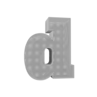 Drahtgitter-Texteffekt Buchstabe d. 3D-Rendering png