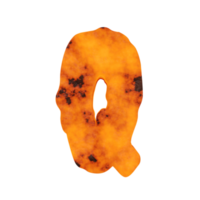 lava tekst effect brief q. 3d geven png