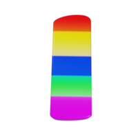 lettre d'effet de texte arc-en-ciel ll. rendu 3D png