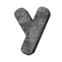 stone text effect letter y. 3d render png