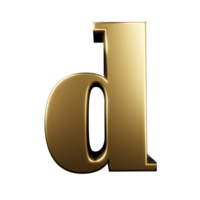 luxury text effect letter d. 3d render png