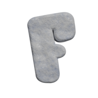 Schneetexteffekt Buchstabe f. 3D-Rendering png