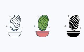 icono de ilustración de planta de cactus vector