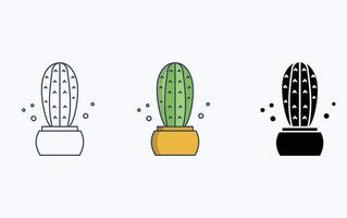 icono de ilustración de planta de cactus vector