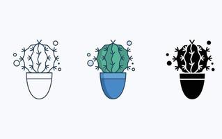 icono de ilustración de planta de cactus vector