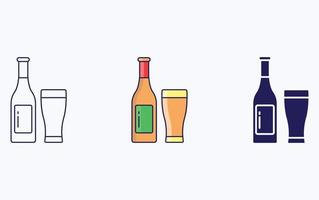 Glass and Bottle illustration icon vector