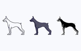 icono de ilustración de razas de perro doberman vector