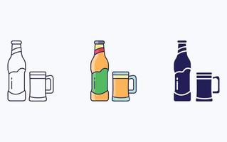 Glass and Bottle illustration icon vector