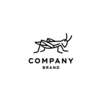 Grasshopper mantis logo, cricket insect icon in trendy minimal Geometric line linear style vector