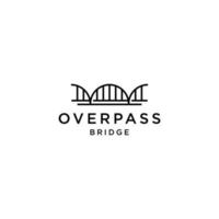 bridge overpass flyover logo vector icon illustration line outline monoline, technology and construction business brand design