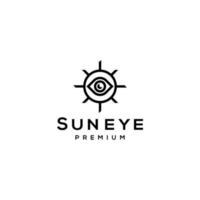 eye and sun logo icon hipster abstract line vector symbol design illustration