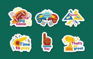 Set of American Football Chat Stickers vector