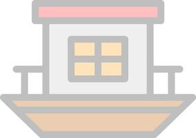 Houseboat Vector Icon Design