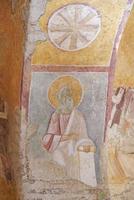 fresco en la iglesia de san nicolás en demre, antalya, turkiye foto