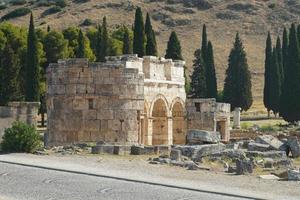 Frontinus Gate at Hierapolis Ancient City in Pamukkale, Denizli, Turkiye photo