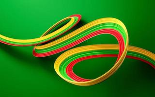 Myanmar Burma flag colors ribbon on isolated background 3d illustration photo