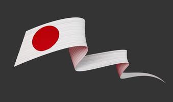 Abstract Japan flag ribbon isolated background Red and White 3d illustration photo