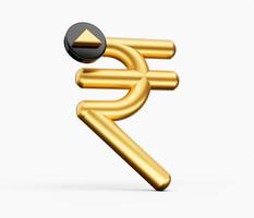 Business graph with Rupee sign. Indian Rupee growth concept. 3d rendering photo