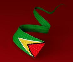 Guyana flag, 3d illustration on a Red background photo