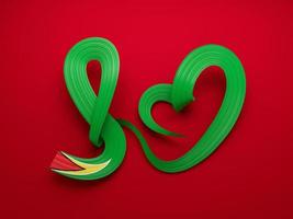 Guyana flag, making heart shape 3d illustration photo